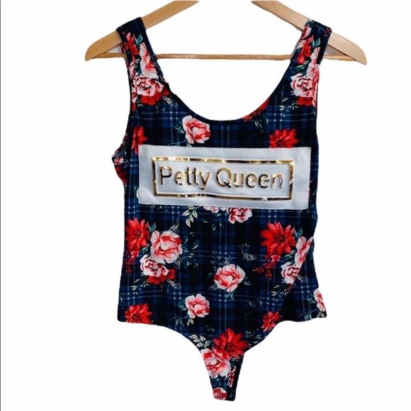 EUC Meli + Eve Petty Queen Bodysuit Blue Plaid - Picture 4 of 12